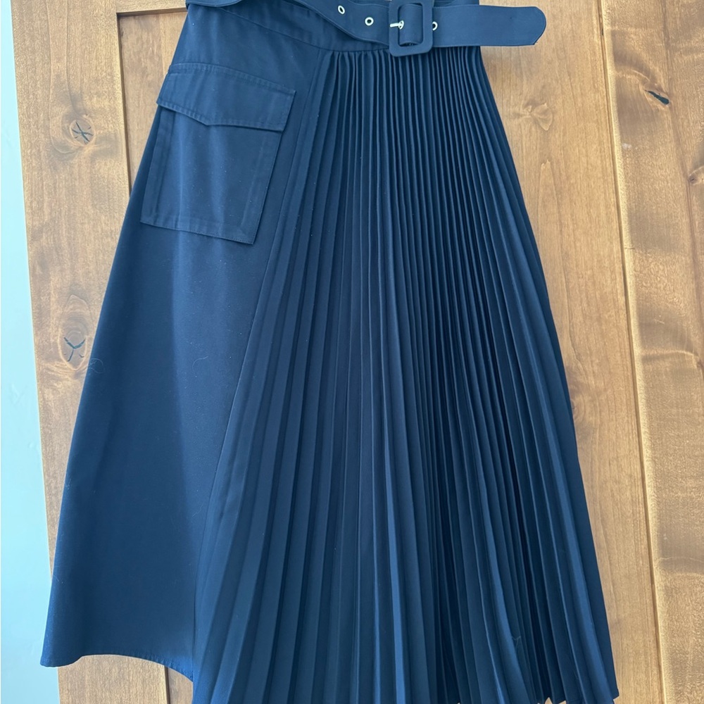 Anthropologie Asymmetrical Navy Skirt
